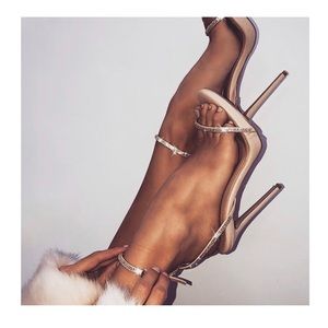 Meshki Rhinestone Bling Strappy Heel Sz 8